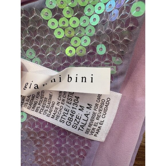 Gianni Bini x Dannijo Bikini Bottom Womens Medium Lilac Sequin Cheeky Tie Side - Picture 3 of 5